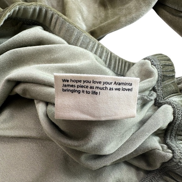 Free People Araminta James Velour Crop Hoodie – Khaki – Size 8 / Small – NWT - Picture 8 of 11